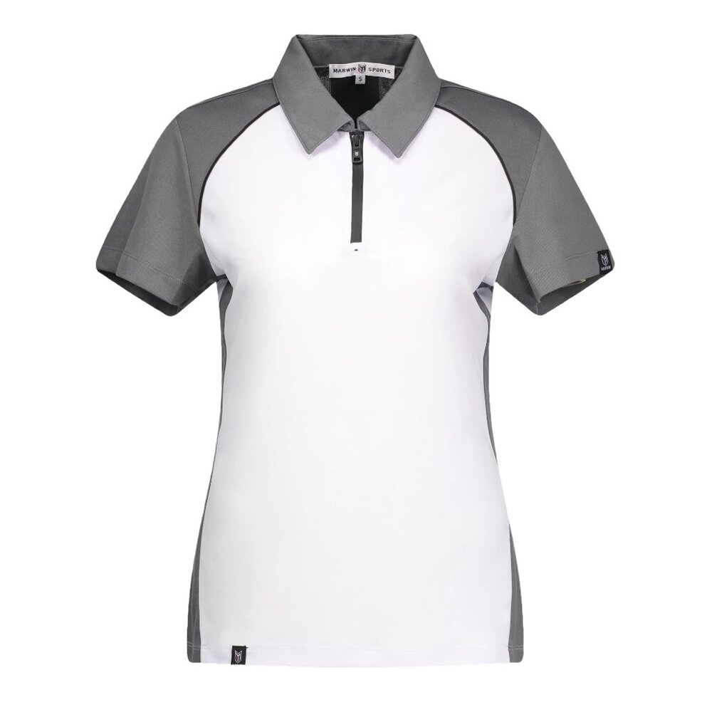 Phoenix White/Grey/Black Zipper Polo